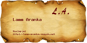 Lamm Aranka névjegykártya