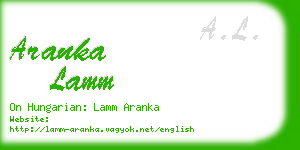 aranka lamm business card